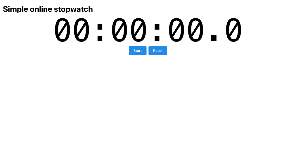 Simple online stopwatch