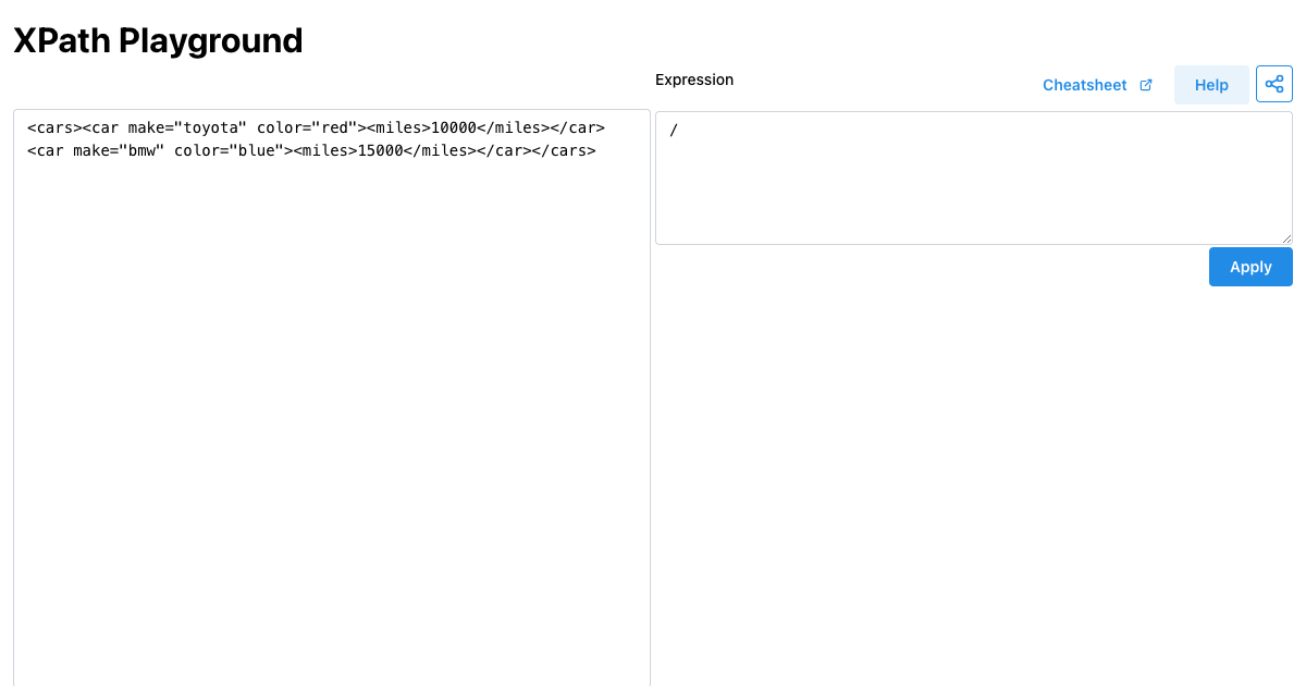 XPath Playground