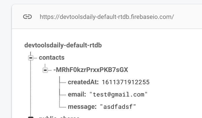 See data in Firebase database