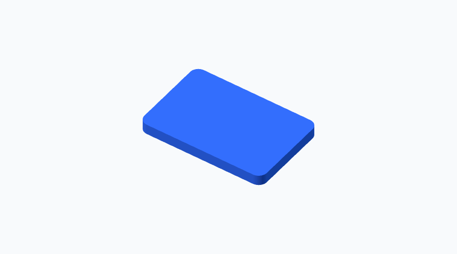 Rectangular plate with rounded corners